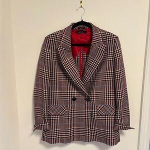 Marc Cain Houndstooth Blazer in Black, White & Red